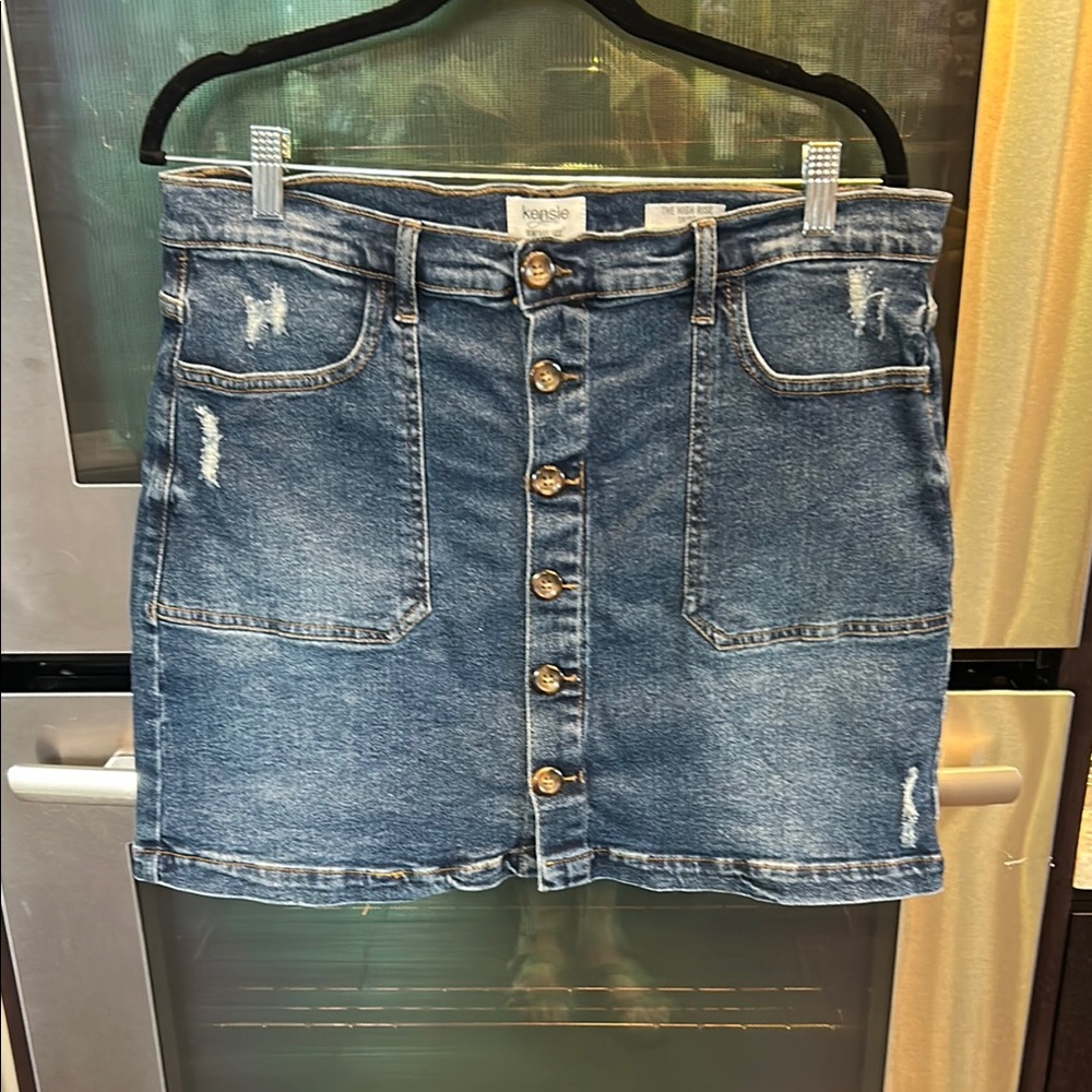 Kensie Blue Mini Skirt Casual Denim